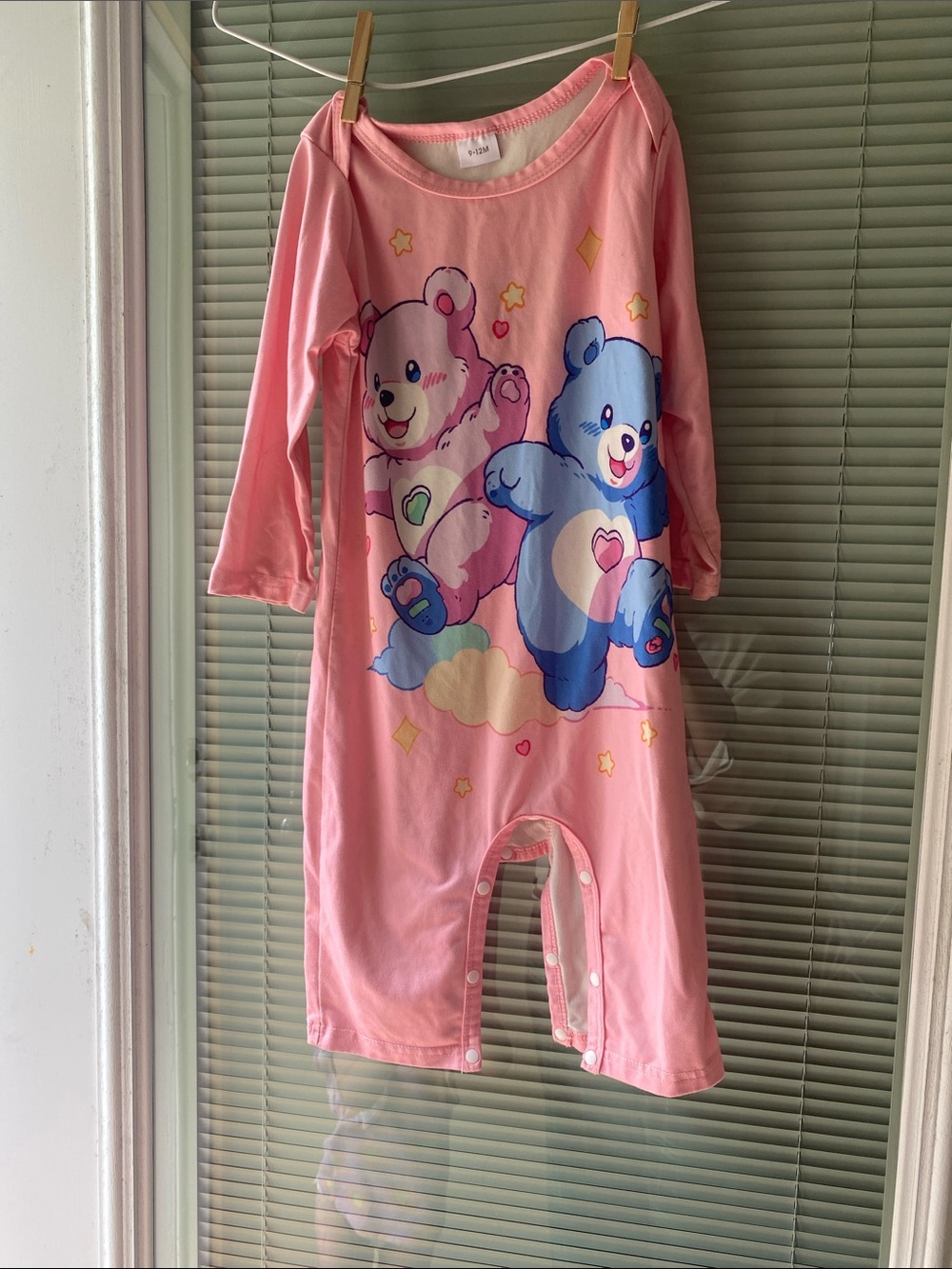Pink Care Bears Print One-Piece Bodysuit